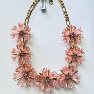 JCREW pink & gold petals floral dahlia necklace